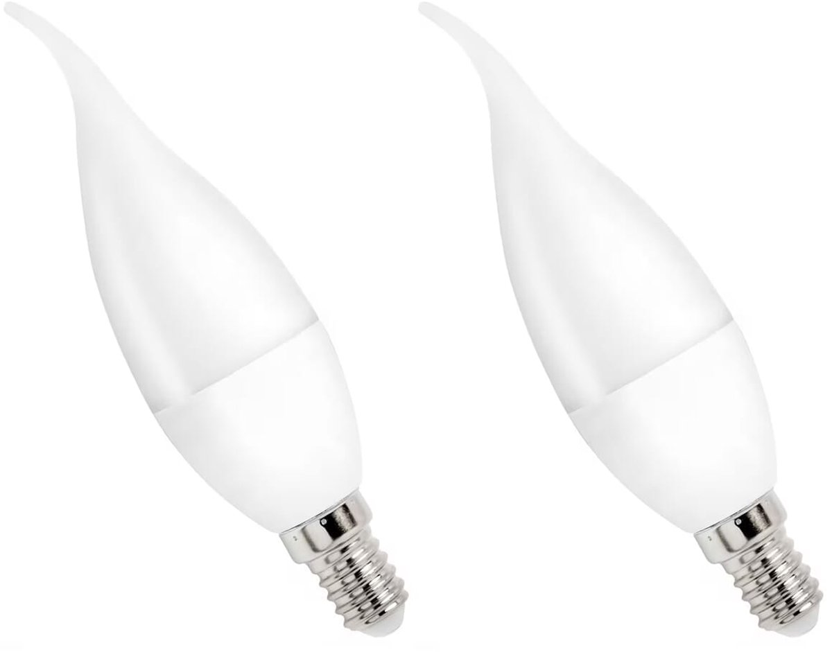 Spectrum LED Kaarslamp E14 4W - 230V - 340 Lumen - 4000K Neutraal Wit - Natuurlijk Licht - Energiezuinig - 2 stuks