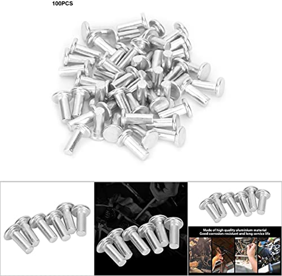 100 Stuks Gb867 M4 Plat Hoofd Aluminium Rivet Vervangingen - Hoge Sterkte - M4*12