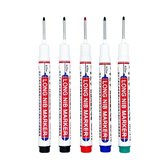 Set van 5 stuks lange penpunt markers - pennen - afteken gereedschap - mix kleuren