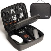 Sac de rangement universel pour organisateur de câbles avec 5 Sunflake de Attache-câbles Sunflake - Double couche - Pour iPad Pro 10,5 ", iPad Air, chargeur, liseuse - Zwart