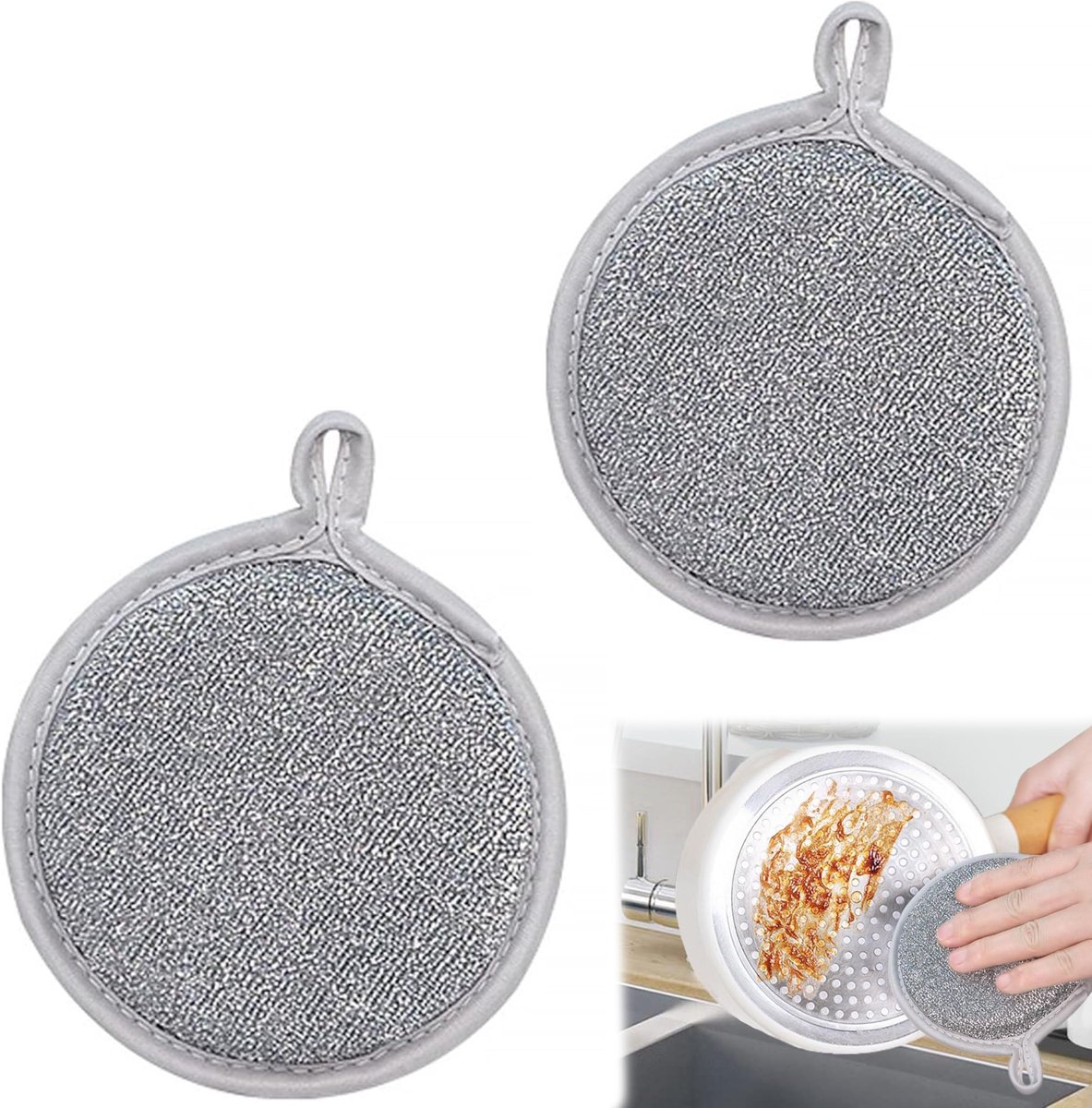 Double-Sided Duikdoek - Huishoudspons van Metaaldraad - Kleurvast en Krasbestendig