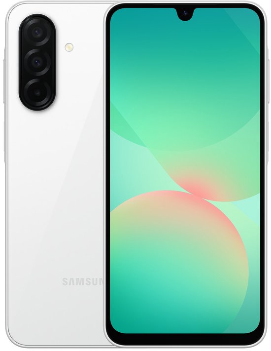 Samsung Galaxy A26 5G smartphone 6,7″ Super AMOLED scherm, 50MP camera, 128GB, IP67 waterdicht, wit