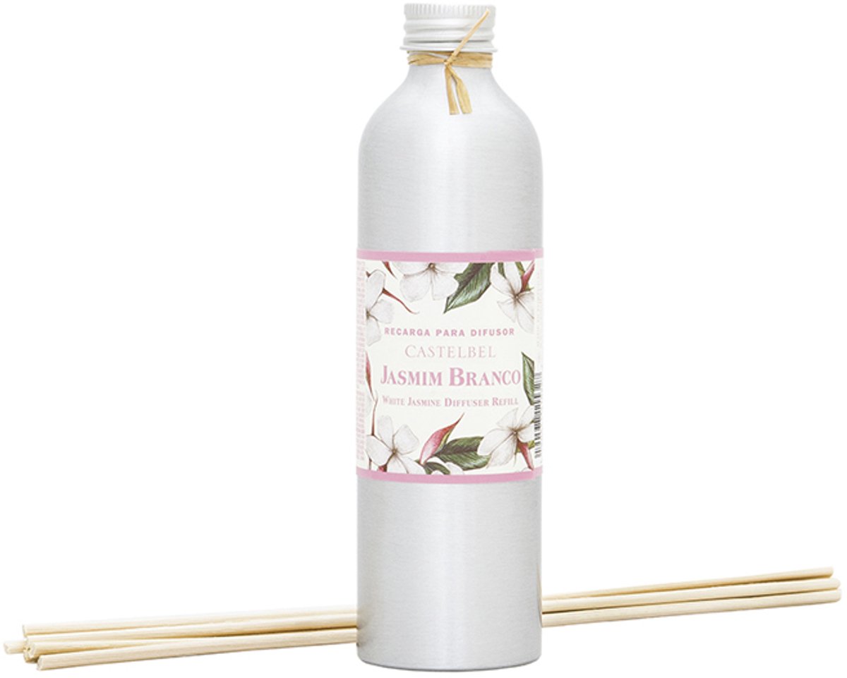 Castelbel Jasmim Branco - Geurstokjes - navulling 250 ml - refill - witte jasmijn - Portugal