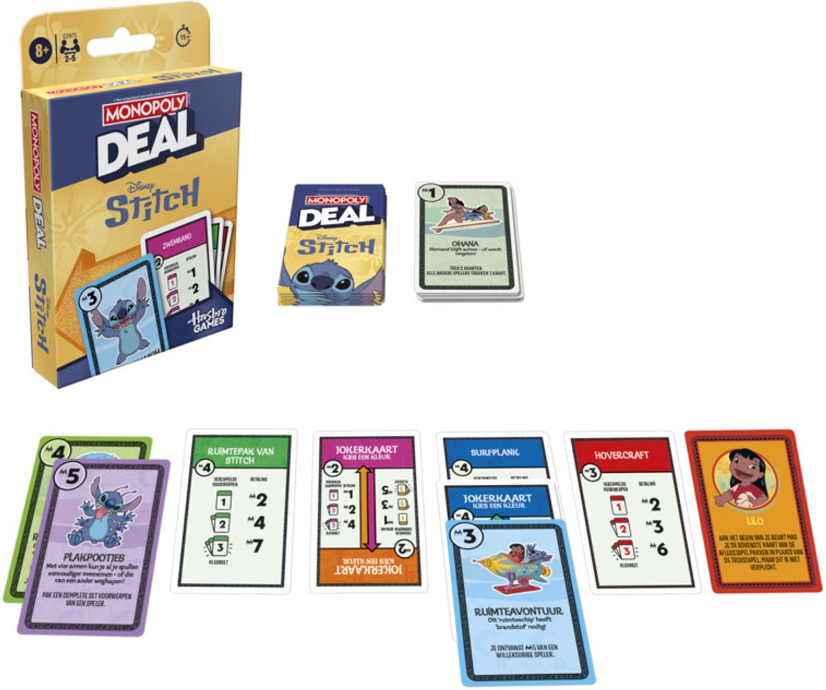 Monopoly Deal: Disney Stitch-editie, kaartspel, officieel gelicentieerd Disney-spel, kinderen van 8+ — afbeelding 3