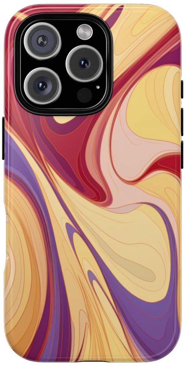 Abstracte Gedraaide Marmerlook – Telefoonhoesje Geschikt voor iPhone 16 Pro