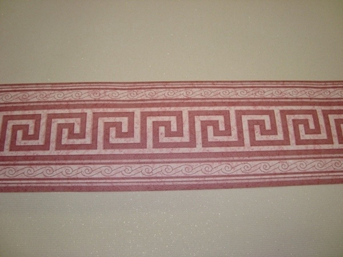 ROOD BEHANGRAND GRIEKSESLEUTEL GRAFISCH