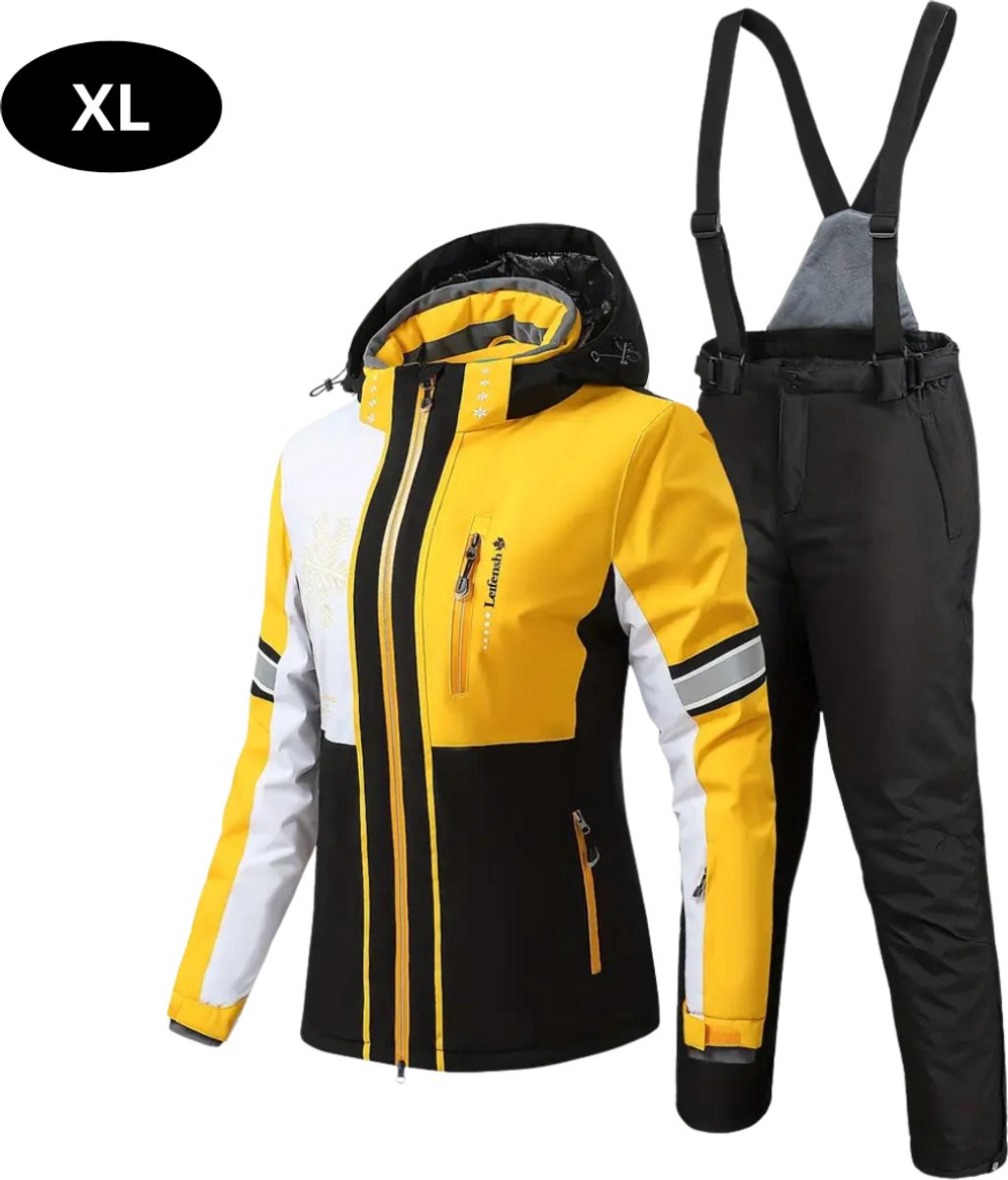 Livano Ski Suit Skipak SkiBroek Wintersport Skijas Dames 2-Delig Geel