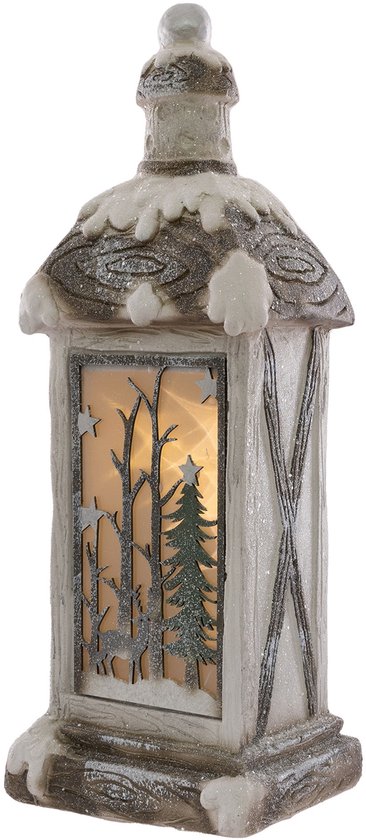 LED Kerstlantaarn Warm Wit LED Verlichting 60 cm Polyresin