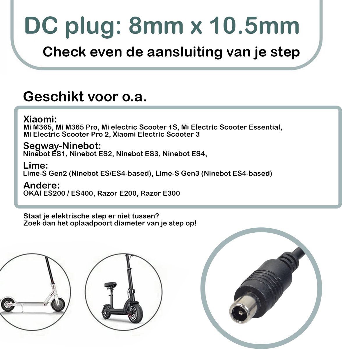 Elektrikli Scooter aksesuarları ve parçaları adaptörü elektrikli Scooter şarj iç