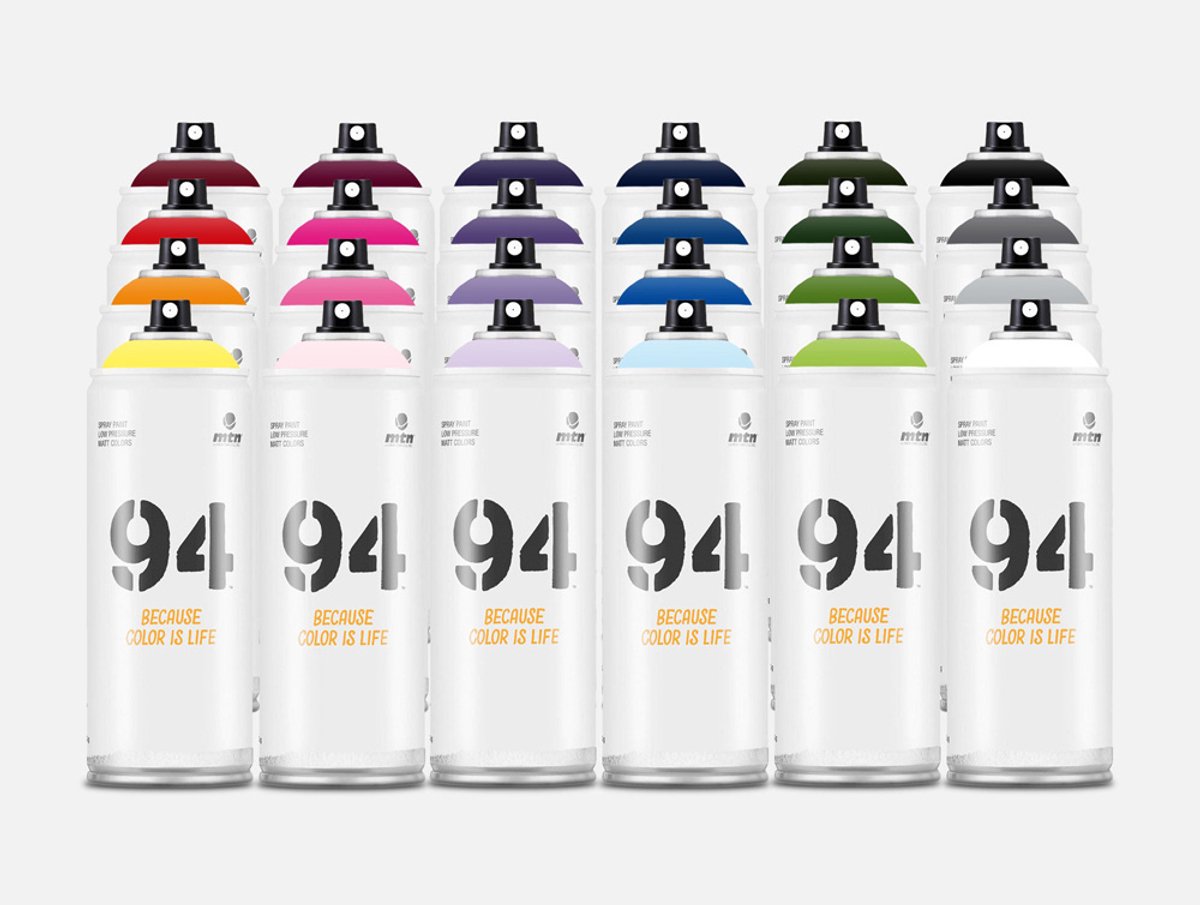 MTN94 Spuitbussen pakket - 24 kleuren lage druk en matte afwerking graffiti spuitverf - 400ml