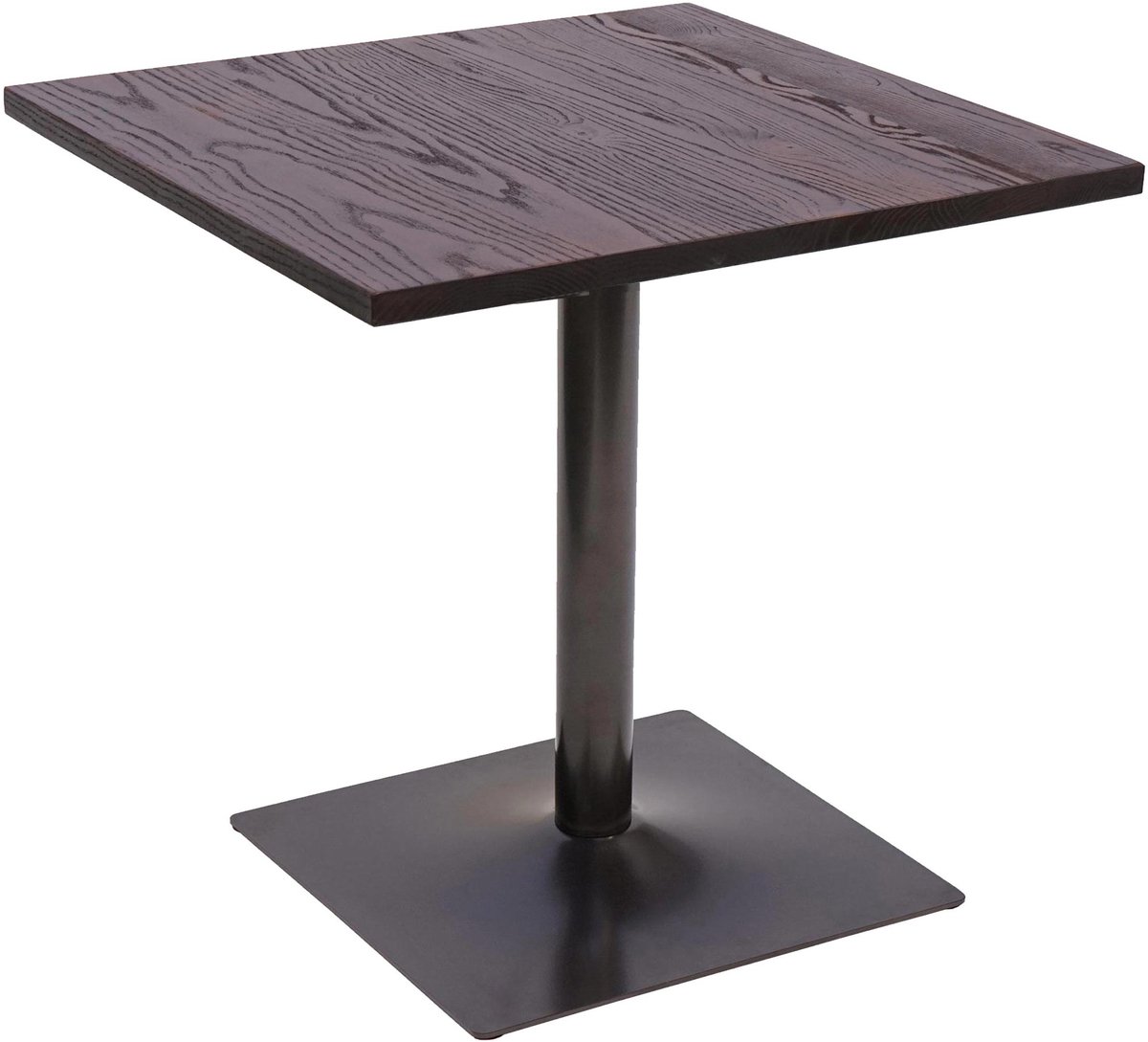 MCW Bistrotafel MCW-H10, bartafel, industriële gastro metalen tafel van massief iepenhout MVG 70x70cm ~ donkerbruin