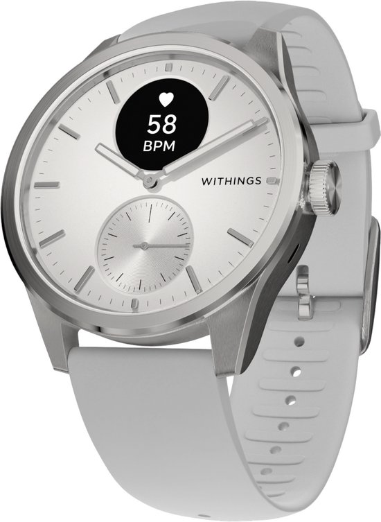 Withings ScanWatch 2 - 42 mm Hybride Smartwatch - ECG, AFib Detectie, SpO₂ Meter, Hartslagmeter, Slaaptracker, Menstruatiecyclus Tracking, 24/7 Temperatuurmeting, 35 Dagen Batterij, Saffierglas, 5 ATM