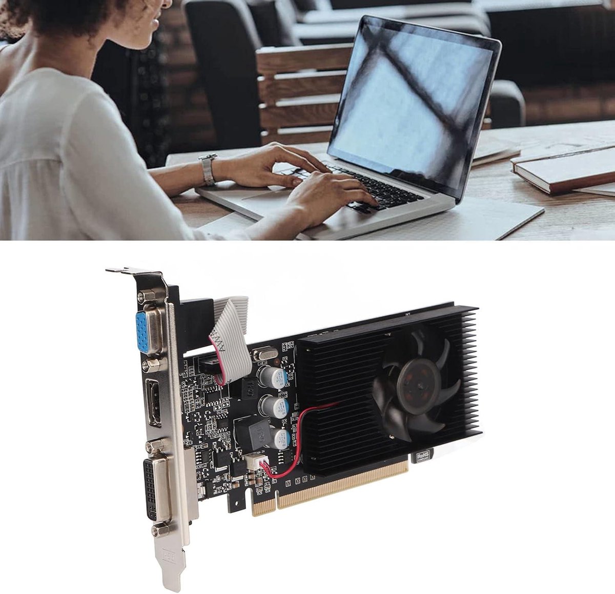 GT610 2GB DDR3 Grafische Kaart 64-bit 1000 MHz (PCIe x16, HDMI/VGA/DVI, 2K) - Afbeelding 4