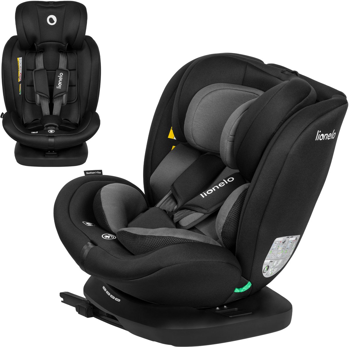 lionelo Autostoel Bastiaan i-Size Black Grey