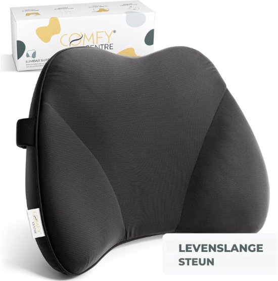 COMFYCENTRE® Ergonomische Rugsteun Auto & Bureaustoel - Rugkussen Onderrug - Lendensteun Auto - Rugsteunen - Lendekussen - Traagschuim - Beter zitten