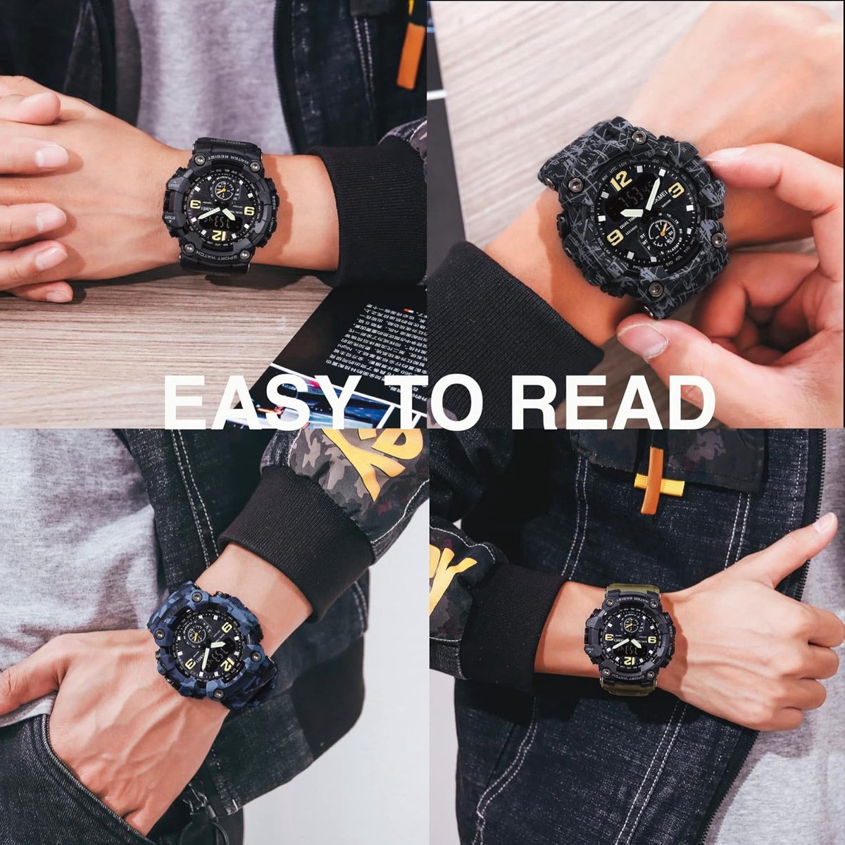 Afbeelding 3 van Militaire Camouflage Sporthorloge Waterdicht