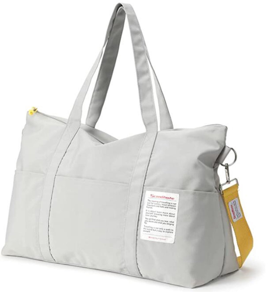Reistas-duffeltas-sporttas-handbagage-grijs-51x20x35cm-polyester-groot volume