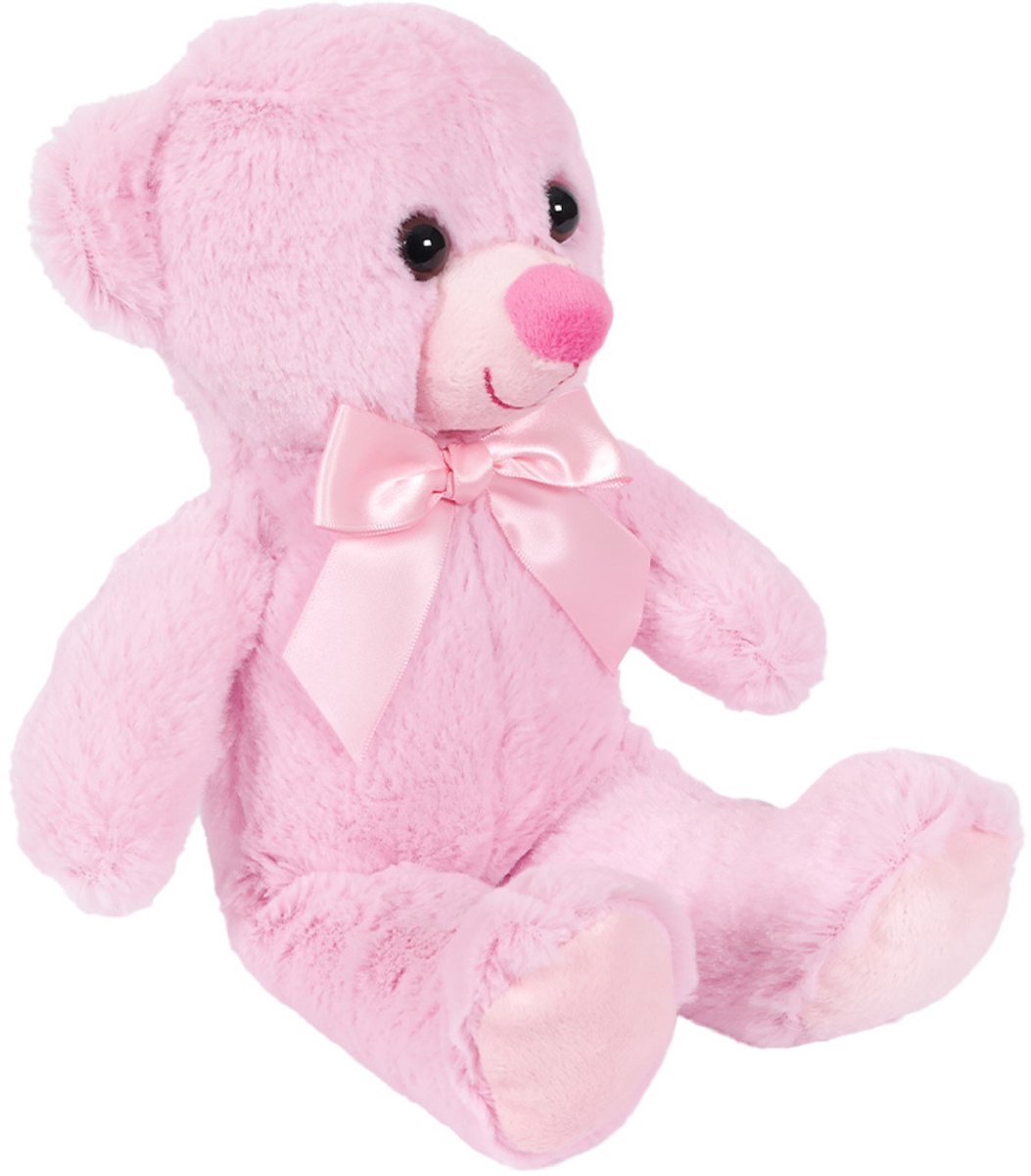 PIA Soft Toys - Pluche Knuffeldier - Beer - roze - 20 cm