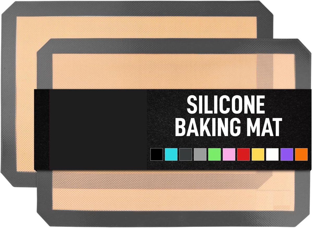 Famanu - 2-pack siliconen bakmat vel – herbruikbare siliconen bakplaat – eenvoudige en handige anti-aanbakbenodigdheden – 41,9 cm x 29,5 cm siliconen matten voor bakken – bakmat voor oven