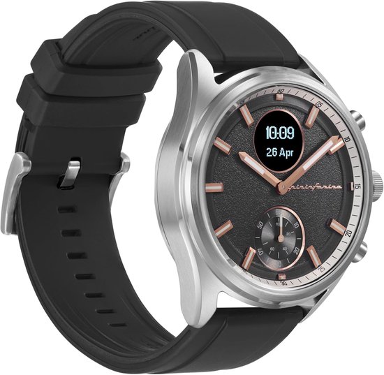 Pininfarina Sport Sintesi smartwatch, hartslagmeting, fitnesstracker, FKM-band, slaapmeting, GPS-tracker, batterijduur van 30 dagen, compatibel met Android en Apple