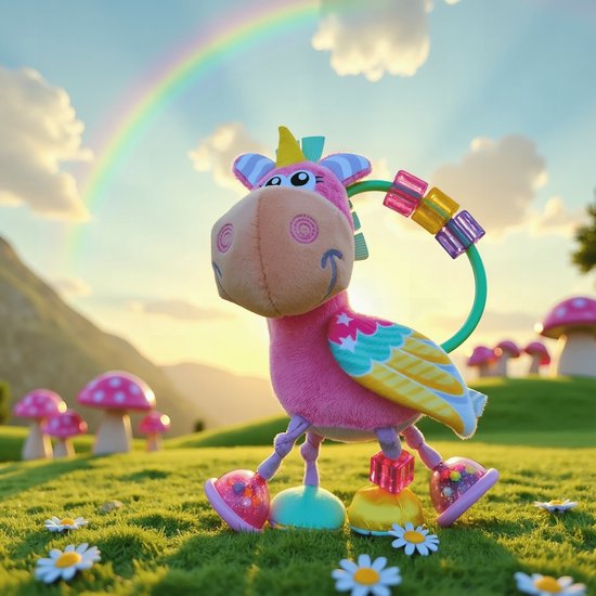 Playgro Clip Clop Rammelaar Unicorn Eenhoorn Roze - Activiteitenspeeltje - Rammelaar - Kraamkado - Baby speelgoed - Babyspeeltje - Kinderwagenaccessoire - Knuffeldier - Baby rammelaar - Bijtspeelgoed - Grijpspeelgoed - Baby