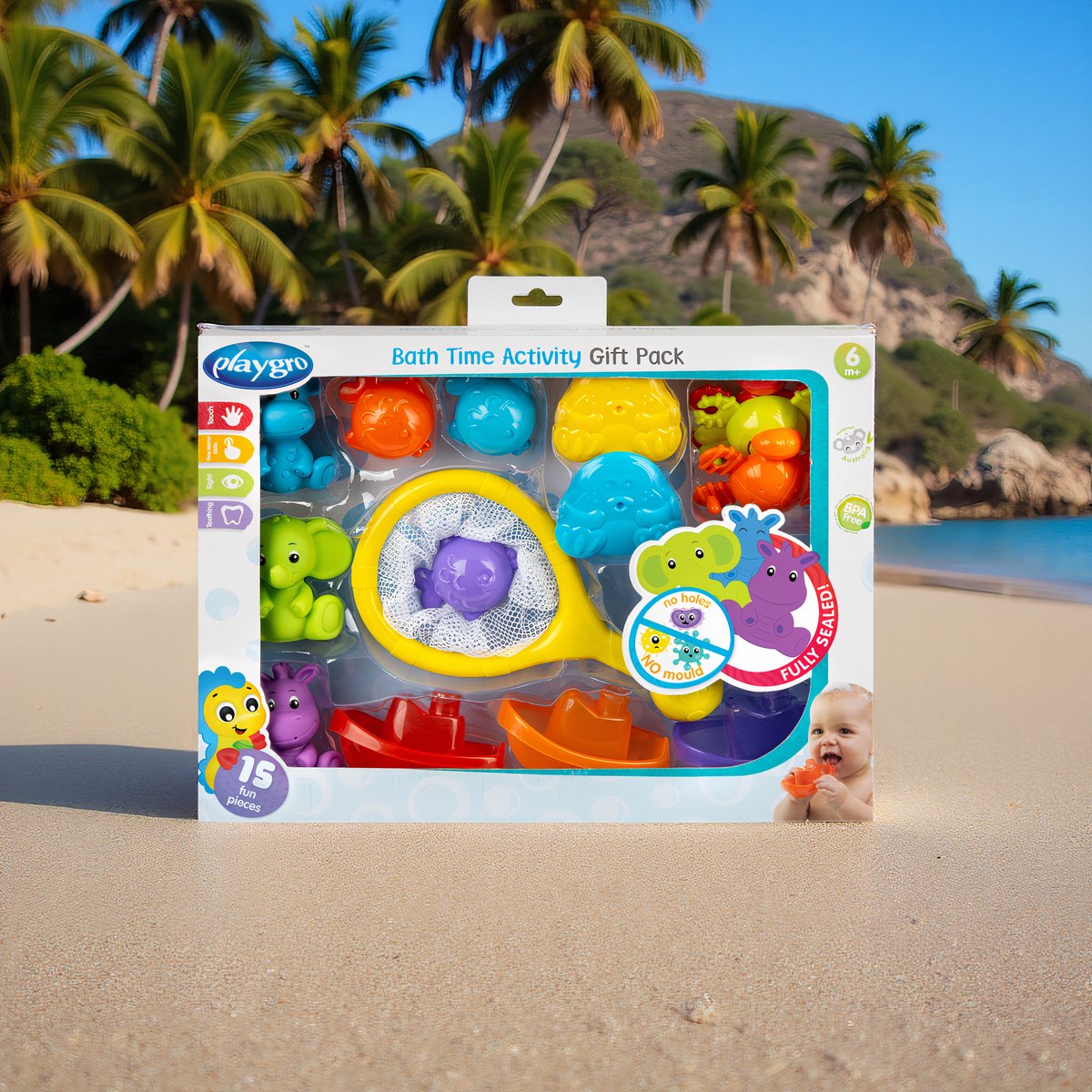 Playgro Activiteiten badgeschenkset – Badspeelgoed - Speelgoed Bad - Baby bad speelgoed - badspeeltjes - waterspeelgoed- baby speelgoed 6 maanden - Cadeauset Baby - Volledig Afgesloten - Geen Schimmel - Badspeelset 14-delig - BPA vrij — afbeelding 11