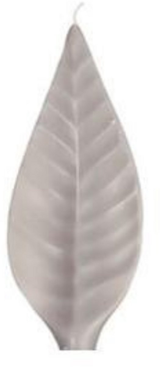 Cerabella Kaars Feuilles de Cire FULLP – Grijs – 24 cm – Handgemaakt bladdesign van sojawas met rabarbergeur