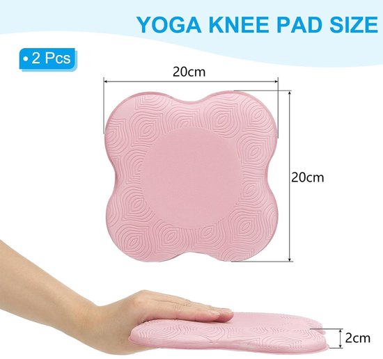 Yoga Knie Kussen - Set Van 2 - Kniemat - Sportmat - PU - Yoga Kniebeschermer Mat - Knee Pads - Ondersteunende Schuimmat - Extra Dik - Waterdicht - Voor Knieën Ellebogen Polsen - 20×20×2cm - Roze — afbeelding 5