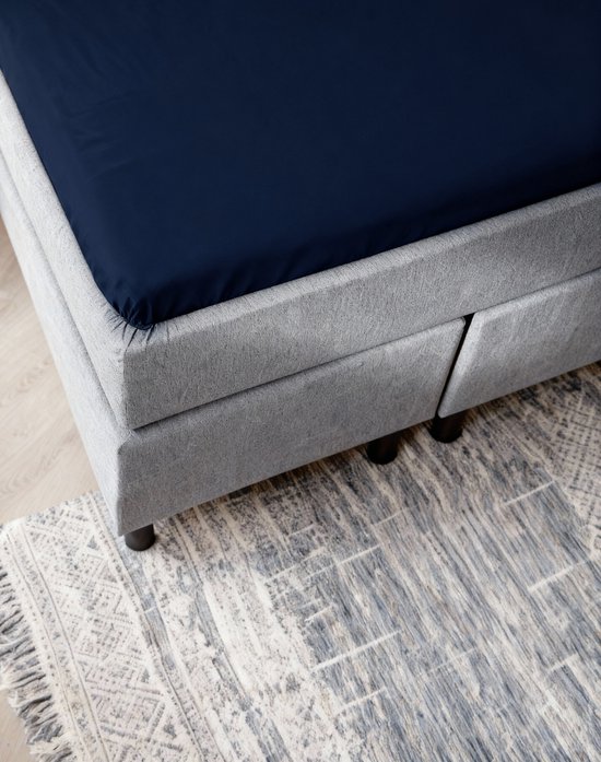 Dreamers Den - Jersey élasthanne Premium - Katoen bio - Topper Hoeslaken - Bleu roi - 180 x 200 cm