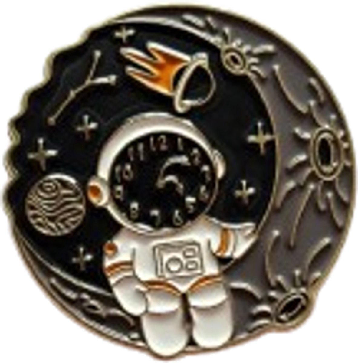 Pin Broche - Astronaut - Kledingspeld - planeten sterrenstelsel - Speldje voor rugzak of kleding - Kleine cadeautjes - enamel pin - Grappige badge - 1 stuk