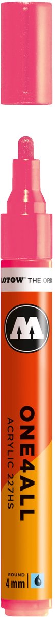 Molotow ONE4ALL 4 mm Acryl Marker - Neon Red Fluo - Neon Rood Fluo