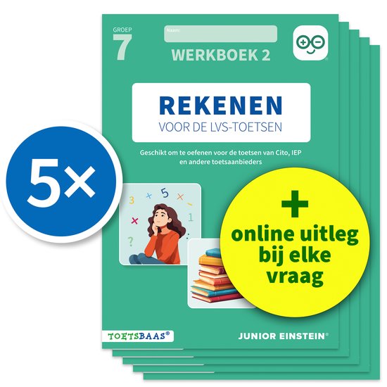 Rekenen voor de LVS-toetsen (set 5 ex) groep 7 Werkboek 2 - cover