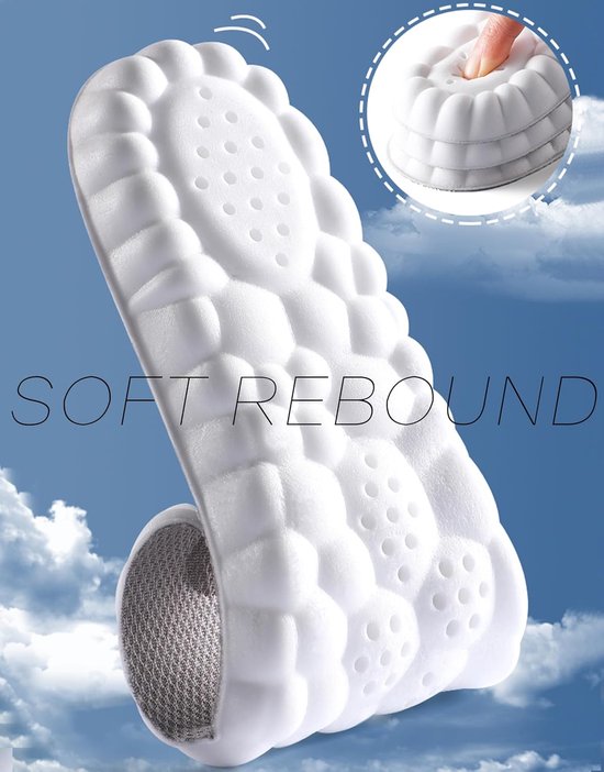 Binnenzolen - 2 paar memory foam binnenzolen met voetboogondersteuning, comfortabele massage binnenzolen voor mannen en vrouwen, vervangende binnenzolen voor sneakers, werklaarzen, ademend en schokabsorberend, zwart, geschikt voor maat 43/44 van Merkloos — afbeelding 3
