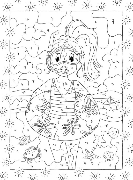 Tina Kleuren op nummer voor kinderen - Kleurboek voor Kinderen - Kleuren op Nummer voor Meisjes - Kleurboek op nummer - Kleurboeken - Color by number - Tekenen - Tekenboek - Kleuren - Kleurplaten - Knutselen - Speelgoed Meisje - Cadeau Meisje