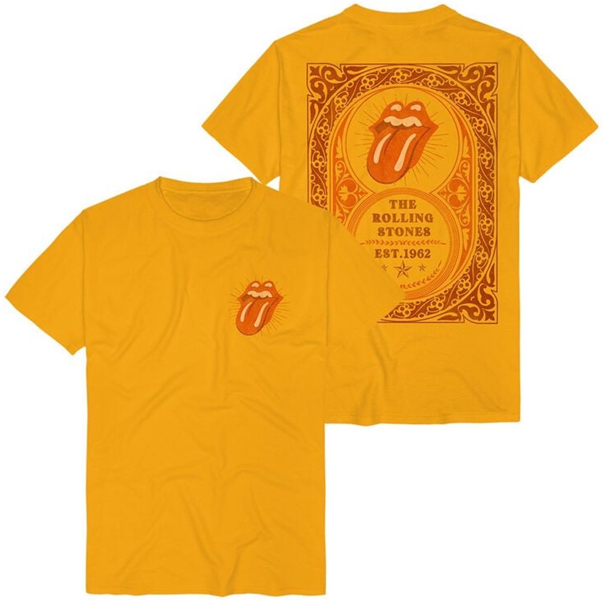 The Rolling Stones Ornament Frame Heren T-shirt - oranje - M
