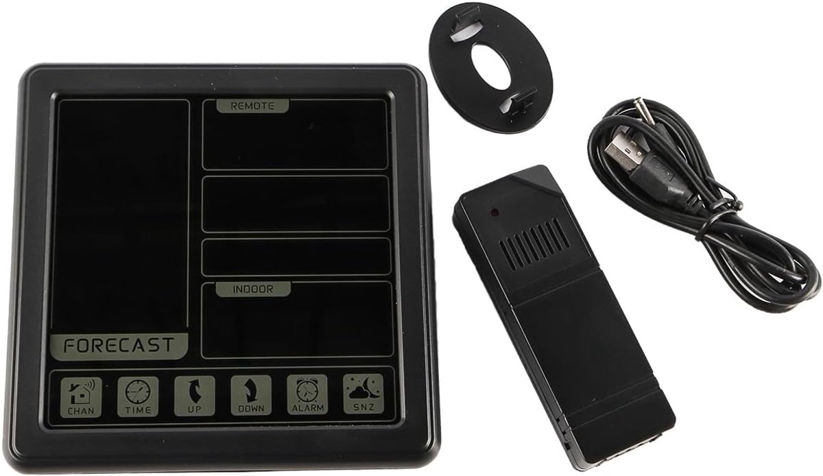 Draadloze Multifunctionele Weerklok - Temperatuur- en Vochtigheidsmeter met Realtime Bewaking