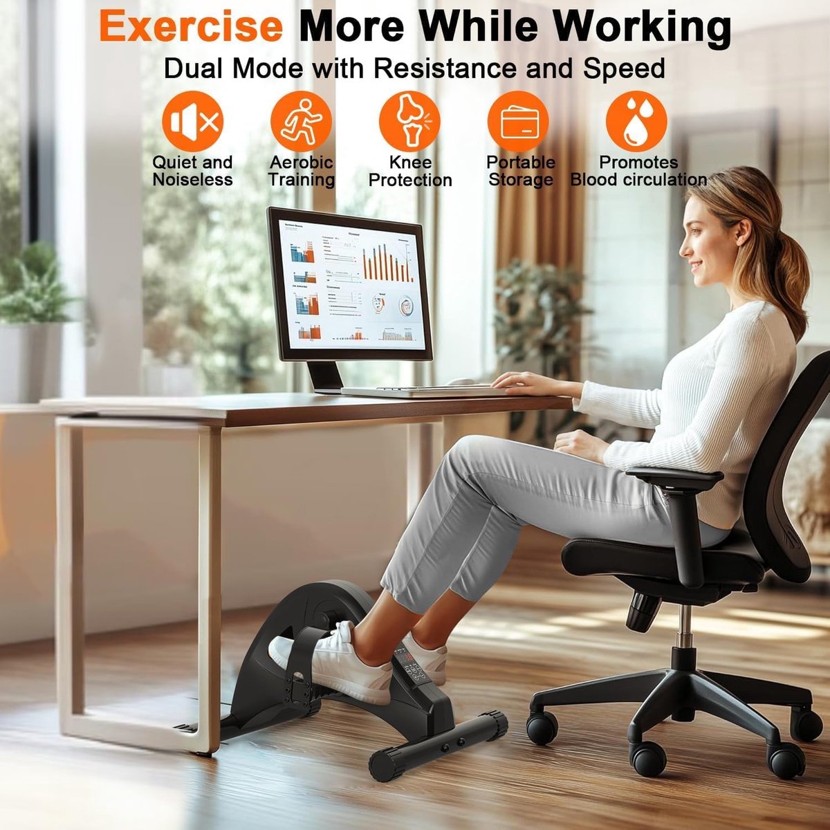 Elektrische hometrainer voor ouderen met afstandsbediening - afbeelding 2