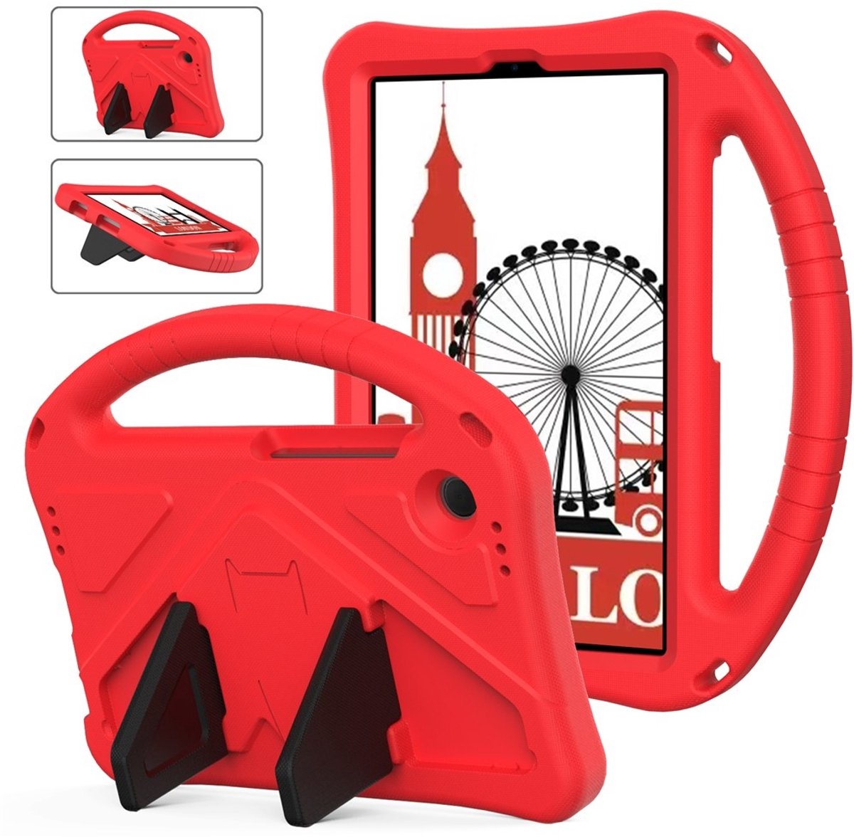 Coverup Tablethoes geschikt voor Samsung Galaxy Tab A11 (8,7") / Tab A9 Hoesje - ShockProof Kids Case - Rood