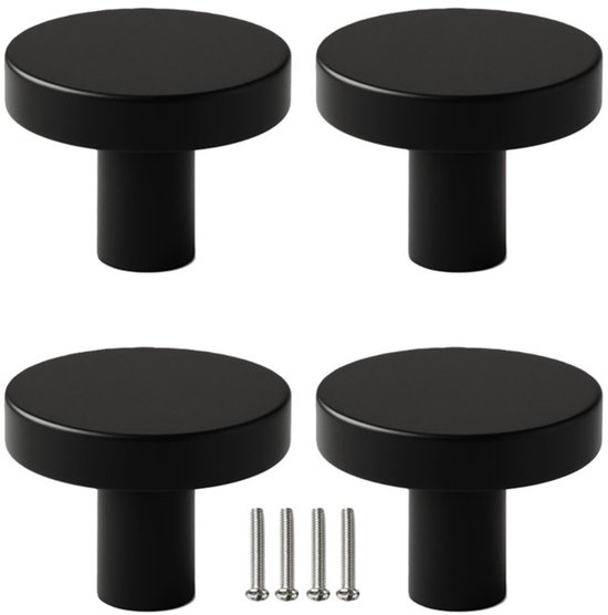 Bouton d'armoire noir - Boutons d'armoire noirs - 5 pièces - Boutons de porte noirs pour placard - Bouton de porte noir - Poignée noire - Bouton de meuble noir - Boutons de porte noir - Boutons de porte noir - Boutons de tiroir pour portes