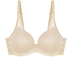 Triumph Kanten bh met beugel - Aura Spotlight WHP - Stevige spacer bh met vulling - Zwart en creme - 90A