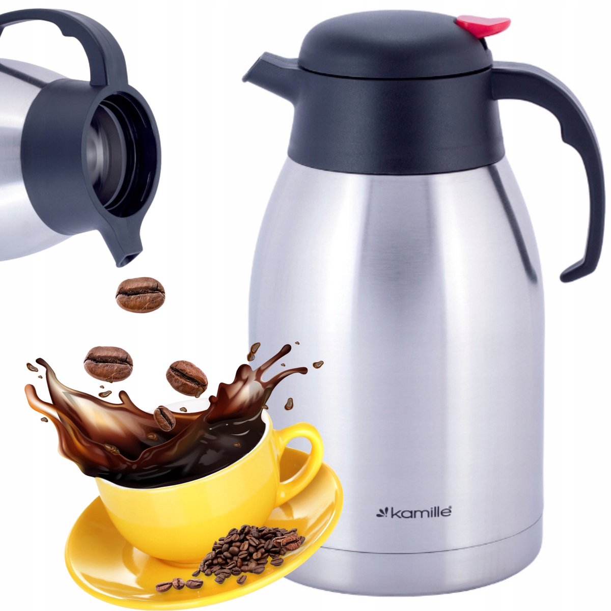 Kamille Thermos 2L - Conferentiekan, RVS, Warm/Koud 8-10u