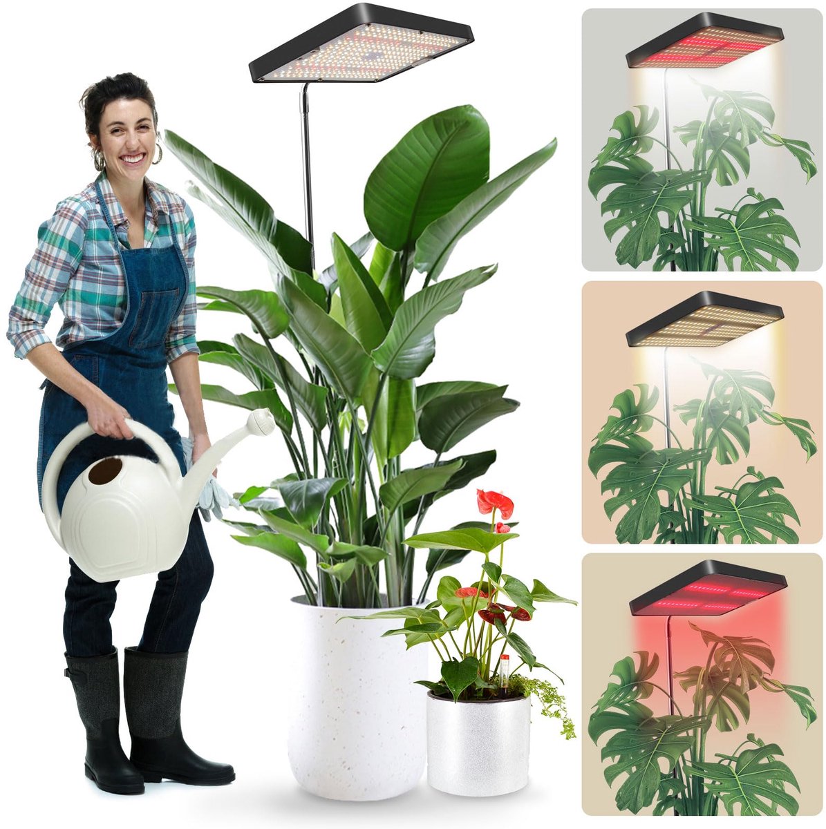 Unyqoos® Verstelbare LED-groeilamp met volledig spectrum voor binnenplanten, energiezuinig ontwerp
