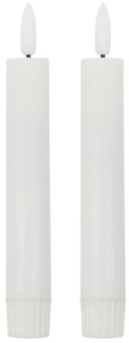 LED dinerkaars wit - set van 2 - 16 cm - timer