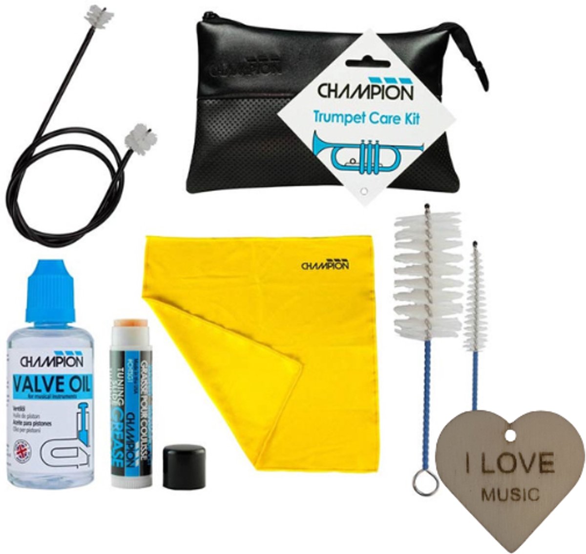 Champion 6-delige trompet onderhoudsset met Specter sleutelhanger