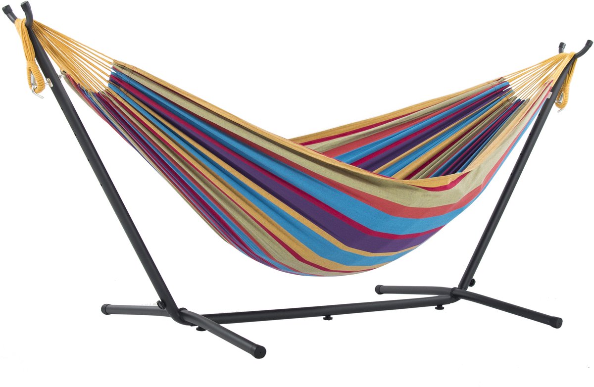 Bol.com Vivere Dubbele Hangmat met Standaard - Tropical aanbieding