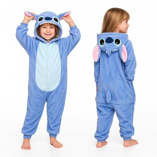 Combinaison pyjama – Pyjama à capuche bleu cosplay – Combinaison polaire chaude – Combinaison animal Blauw – Pyjama Kigurumi– Unisexe – Taille unique – Avec capuche et oreilles