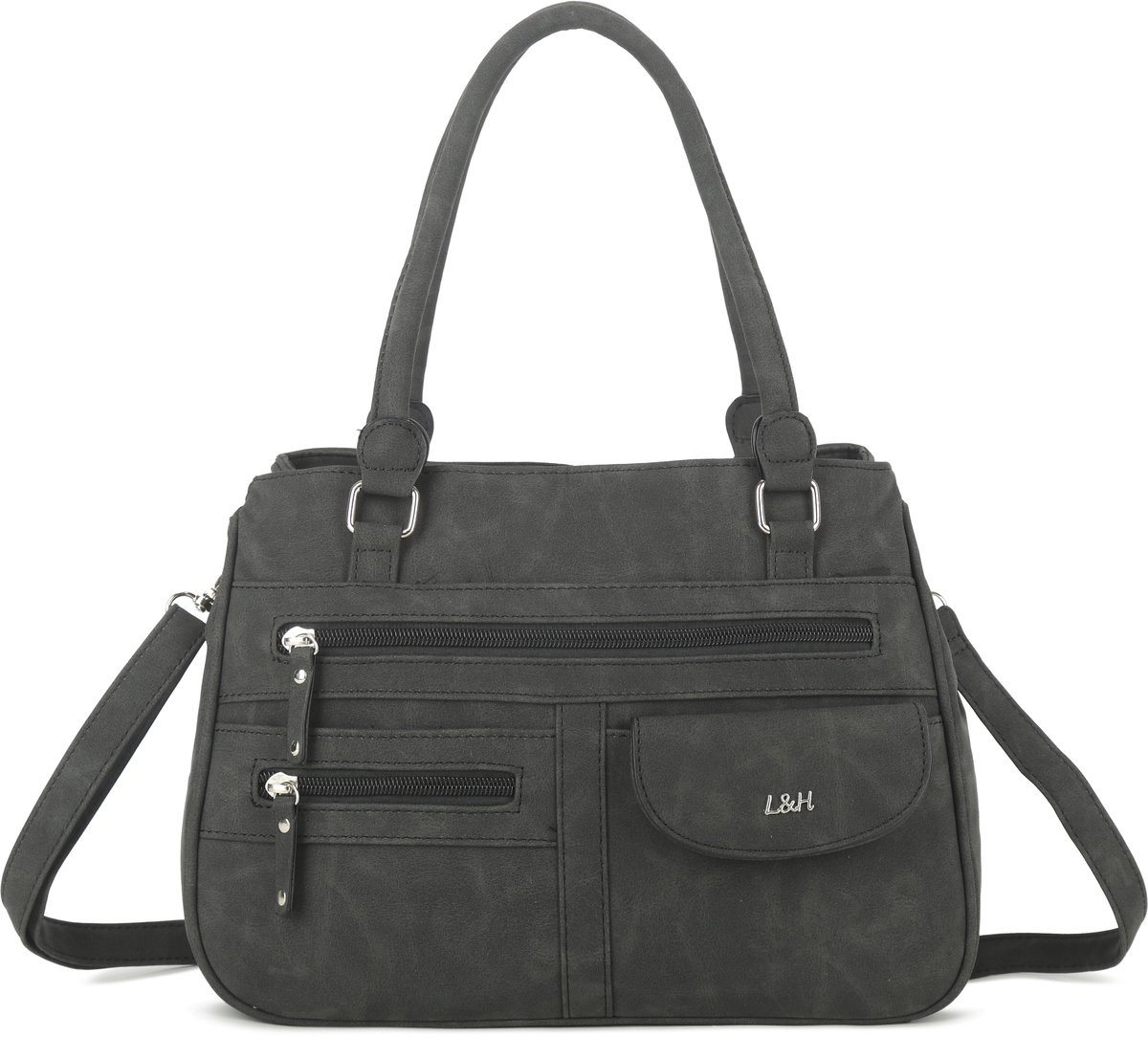 Dames Handtas Zwart - Handtas Veel Vakken - Nette Damestas - Handige Dames Tas - Leuk Cadeau voor Dames