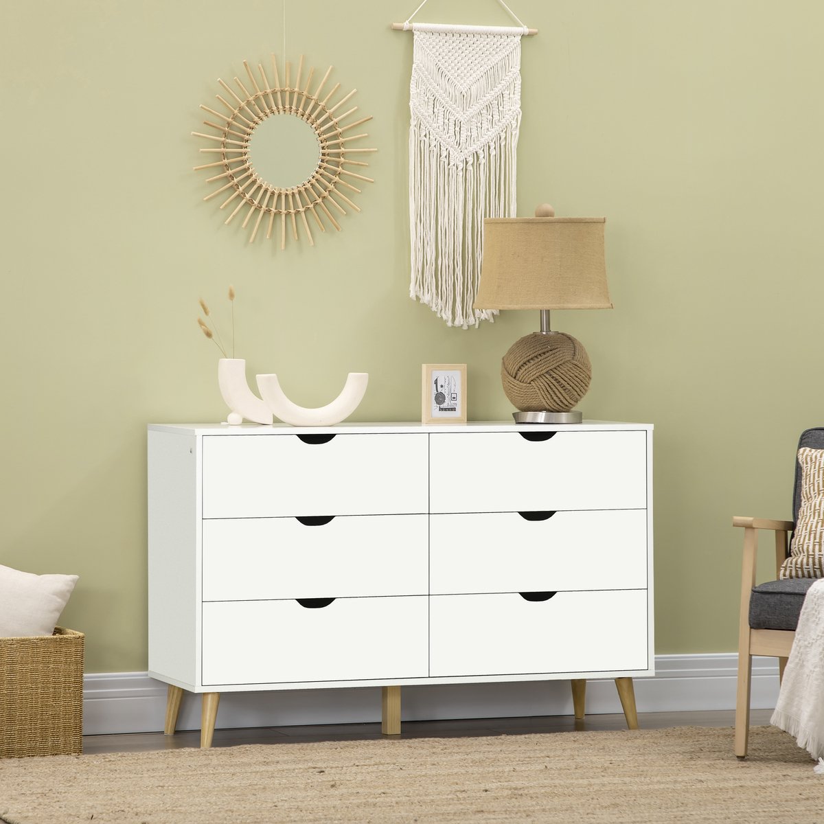 HOMCOM Ladekast Spaanplaat - 120x40x76cm - Wit