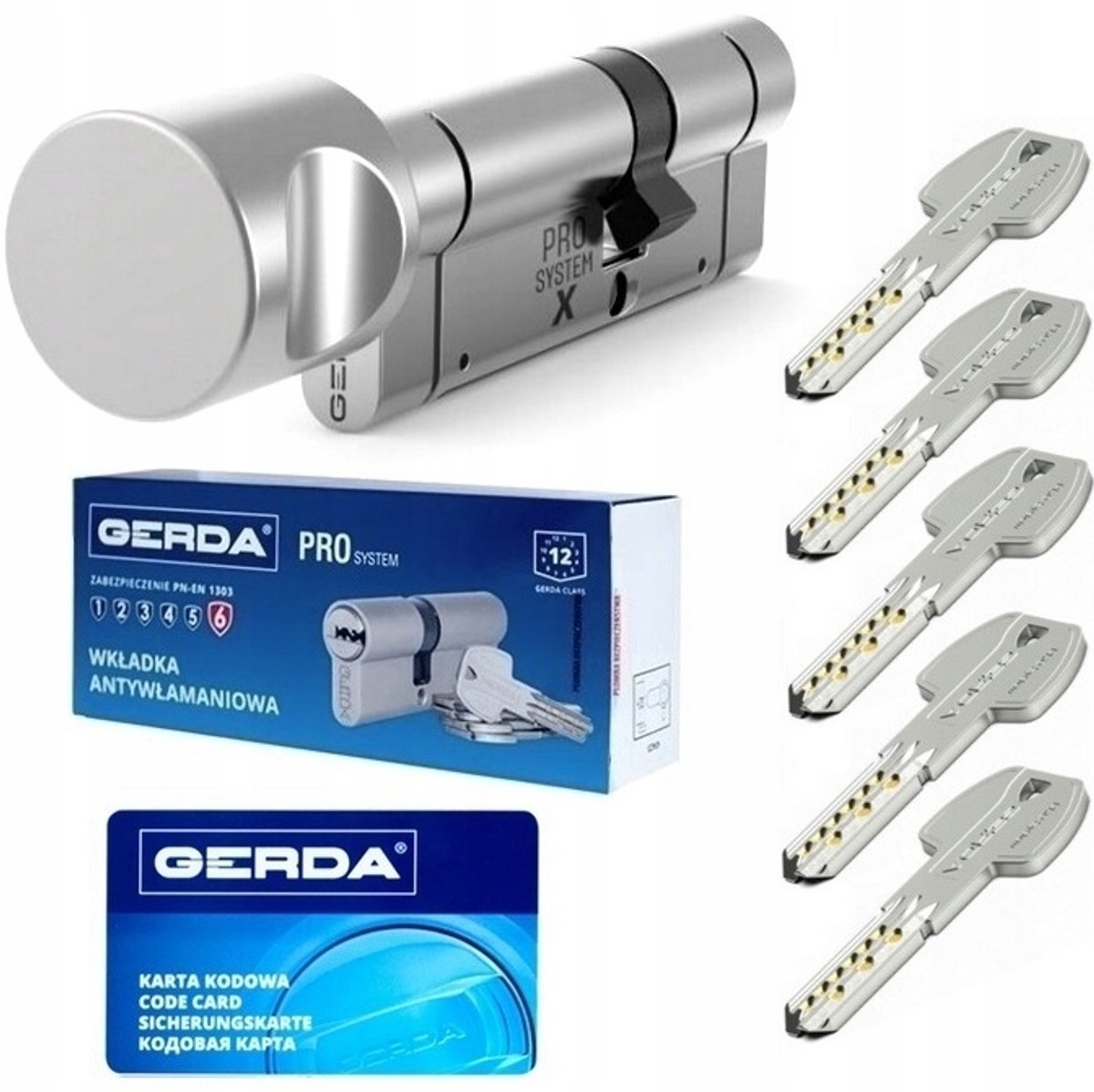 Gerda Pro System X Cilinder 55/55mm met Knop, 110mm, Anti-inbraak