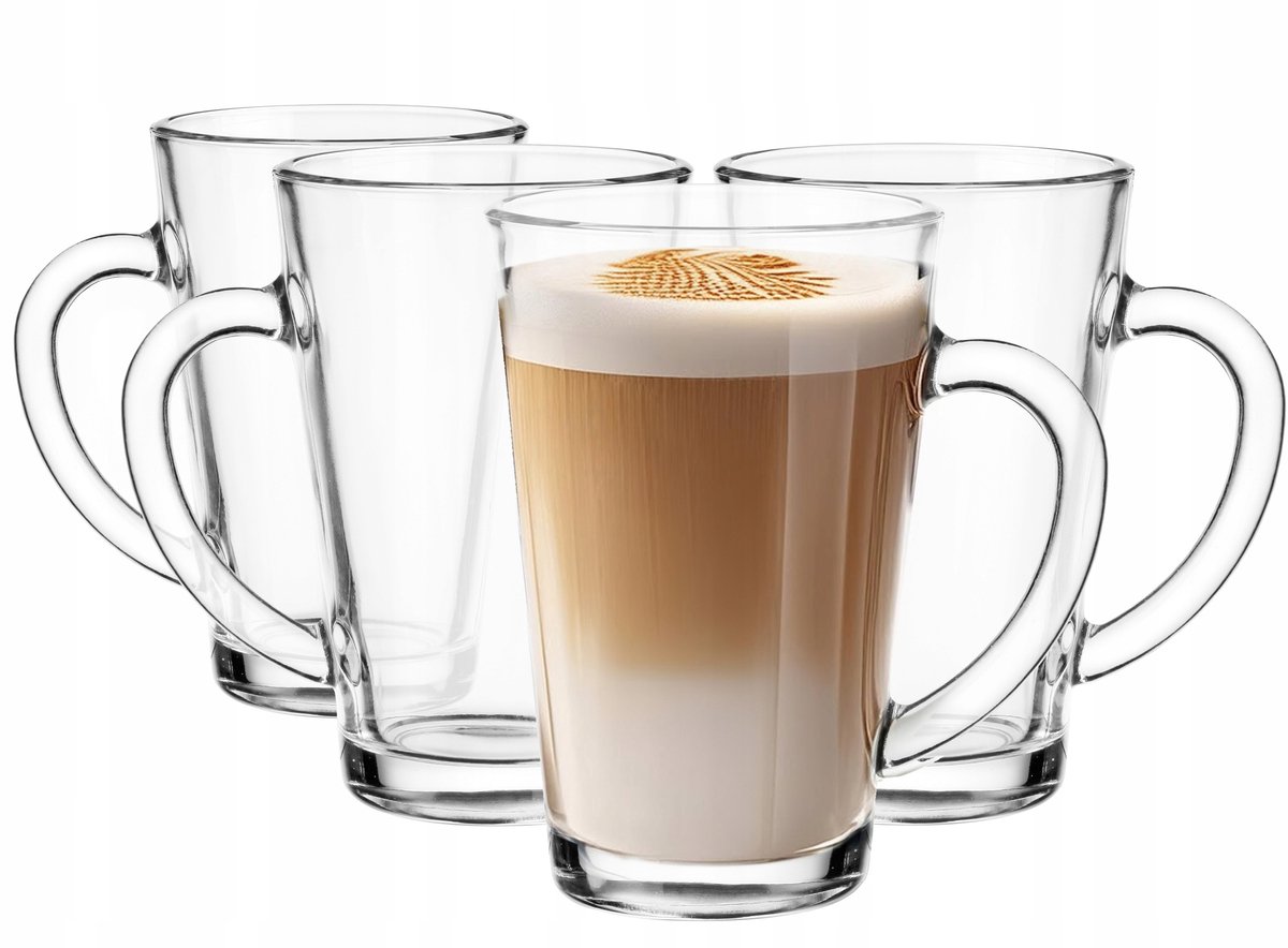 Glasmark Iwo Glazen Mokken Set van 4 - 300ml - Met Oor